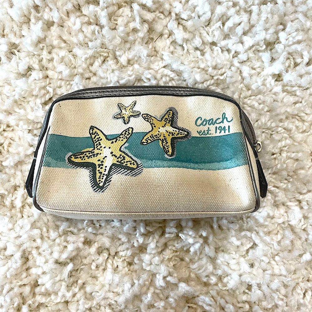 Cream Coach Make Up Bag